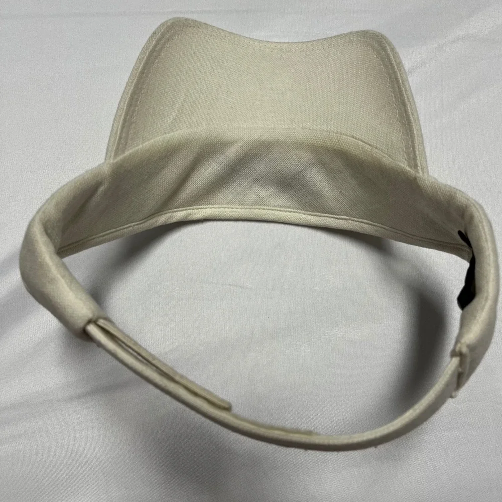 Vintage Pelle Pelle Marc Buchanan Sun Visor Hat Cream Off-White Adjustable‎ Mens